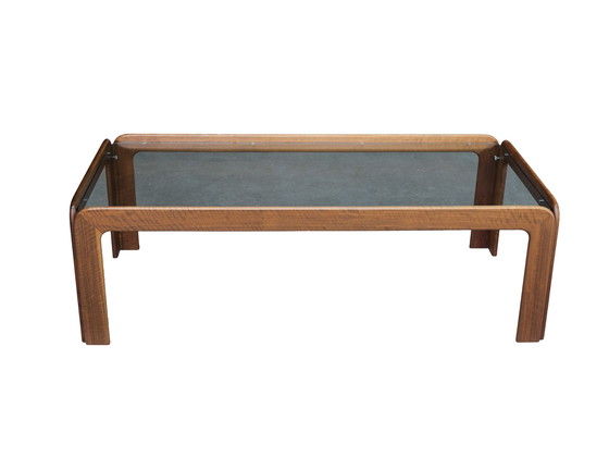 Image 1 of Scandinavian Wood and smoked glass coffee table