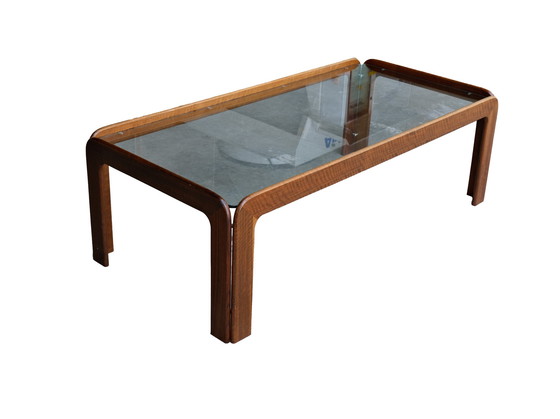 Image 1 of Scandinavian Wood and smoked glass coffee table