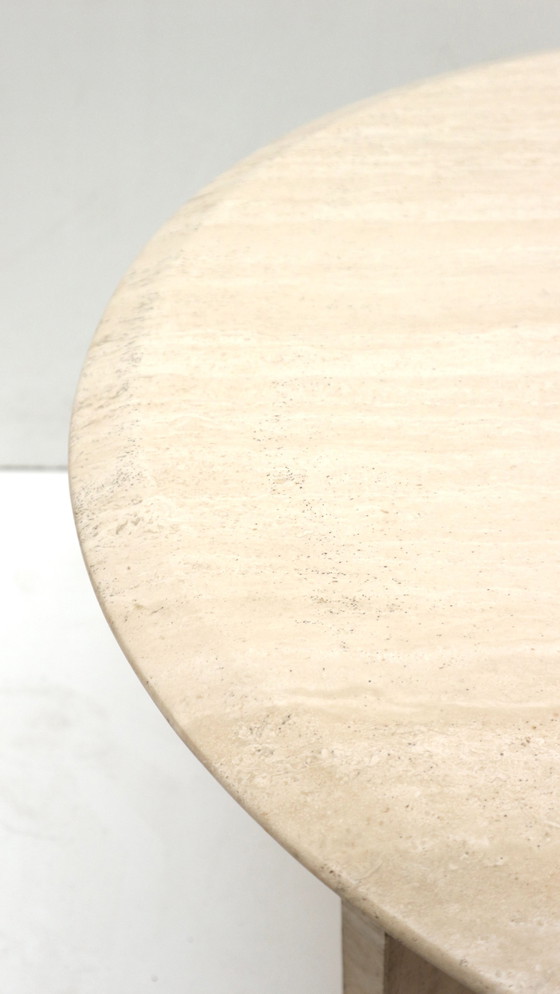 Image 1 of Oval travertine coffee table made in the 1970s