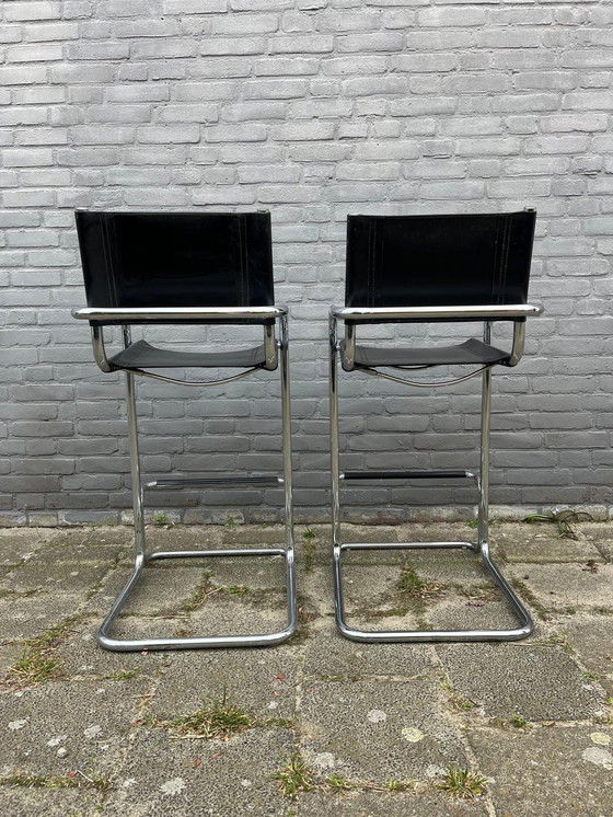 Image 1 of 2x Vintage tube frame barstool