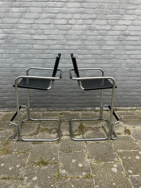 Image 1 of 2x Vintage tube frame barstool