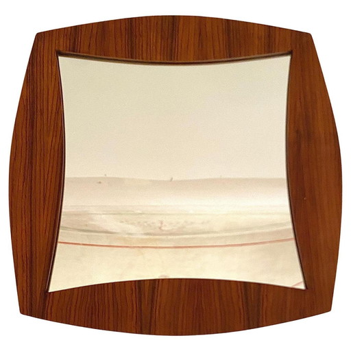 Specchio quadrato in palissandro Mid-Century Modern 1X, Italia, 1960