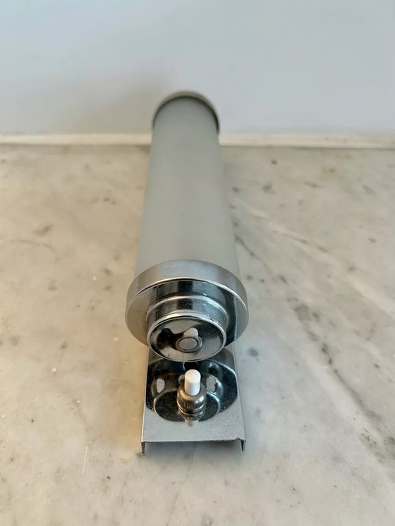 Image 1 of Lampada da parete modernista vintage, vetro sabbiato e metallo cromato, Art Déco 1930