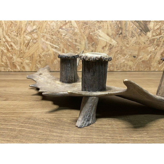 Image 1 of Vintage deer antler candle holder