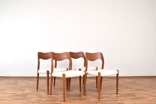 Model 71 Chairs In Teak By Niels Otto (N. O.) Møller For J.L. Møllers, 1950S, Set Of 4