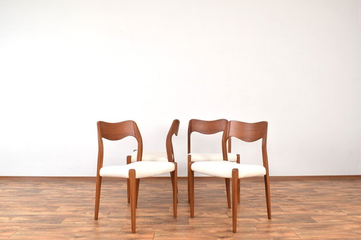 Model 71 Chairs In Teak By Niels Otto (N. O.) Møller For J.L. Møllers, 1950S, Set Of 4