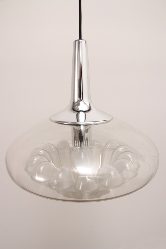 Image 1 of Vintage glass pendant lamp by Peill & Putzler, 1960