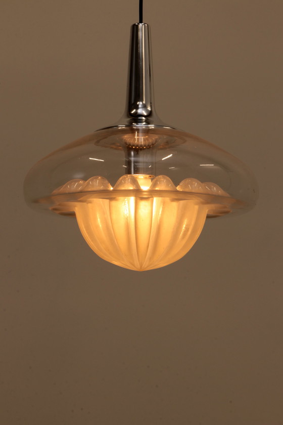 Image 1 of Vintage glass pendant lamp by Peill & Putzler, 1960
