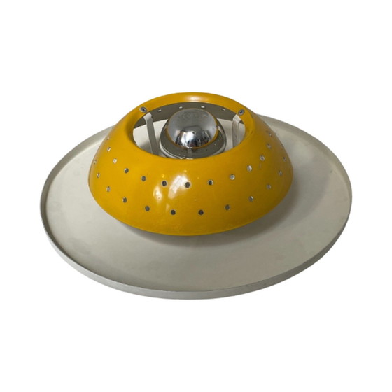 Image 1 of Dijkstra - Space age wall sconce or ceiling lamp - Yellow brim and white base