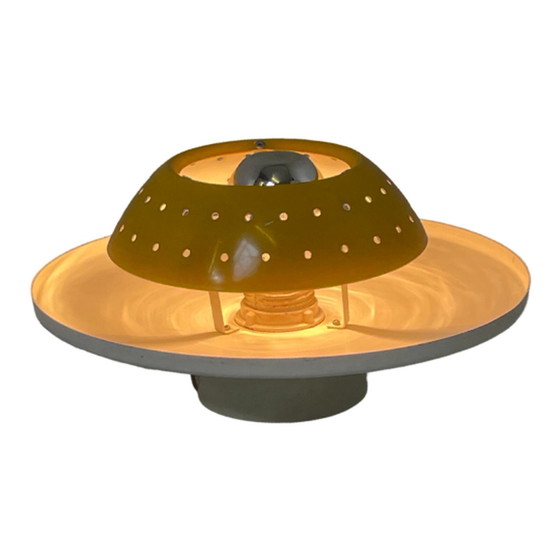 Image 1 of Dijkstra - Space age wall sconce or ceiling lamp - Yellow brim and white base