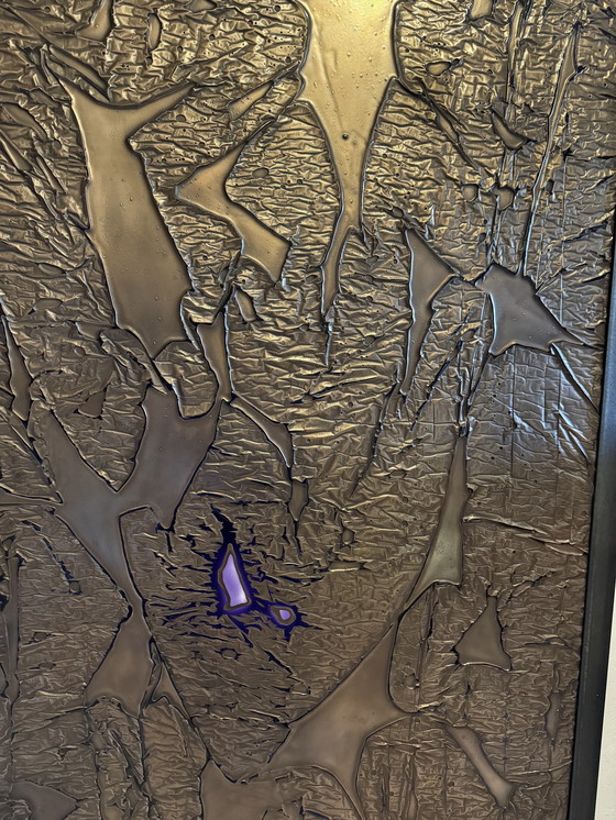 Image 1 of Brutalist Copper And Glass Wall Panel