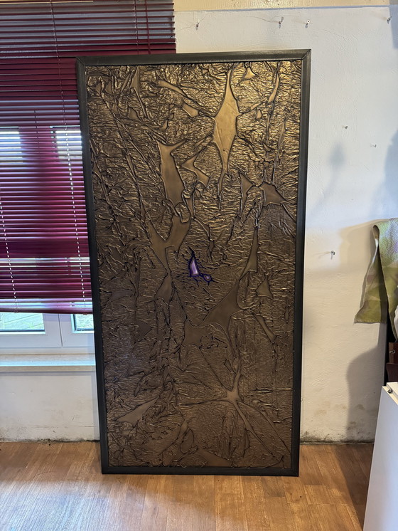 Image 1 of Brutalist Copper And Glass Wall Panel