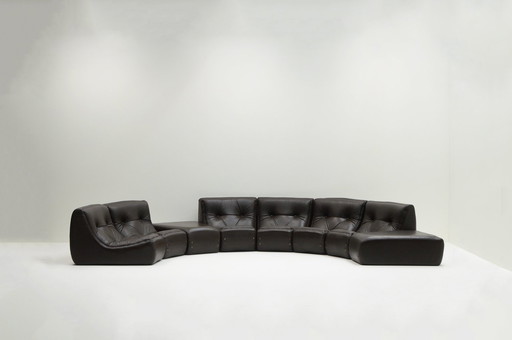 Large Set Curved Modular Sofa, 1970S France. 