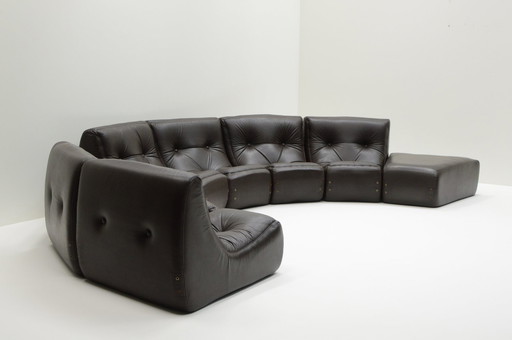 Large Set Curved Modular Sofa, 1970S France. 