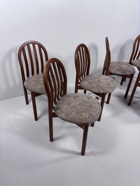 Image 1 of 6 Pieces Vintage Dining Chairs Teak Danish Koefoed