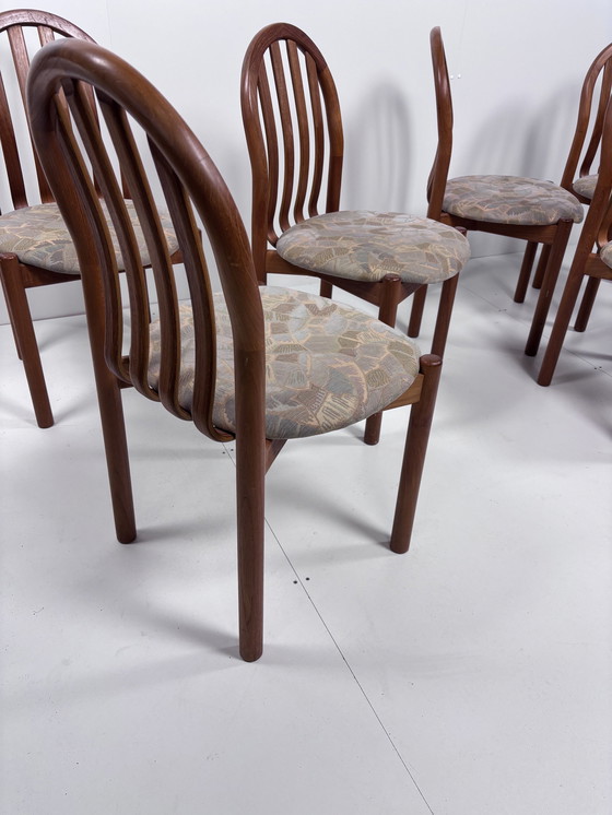 Image 1 of 6 Pieces Vintage Dining Chairs Teak Danish Koefoed