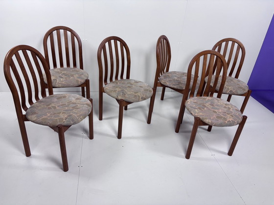 Image 1 of 6 Pieces Vintage Dining Chairs Teak Danish Koefoed