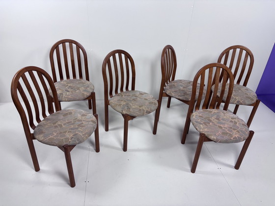 Image 1 of 6 Pieces Vintage Dining Chairs Teak Danish Koefoed