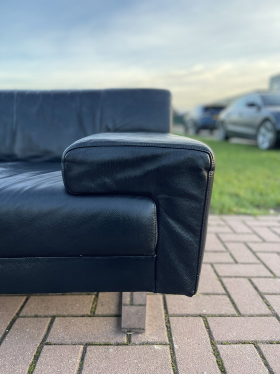 Image 1 of Beautiful Montel Black Real Leather Corner Sofa