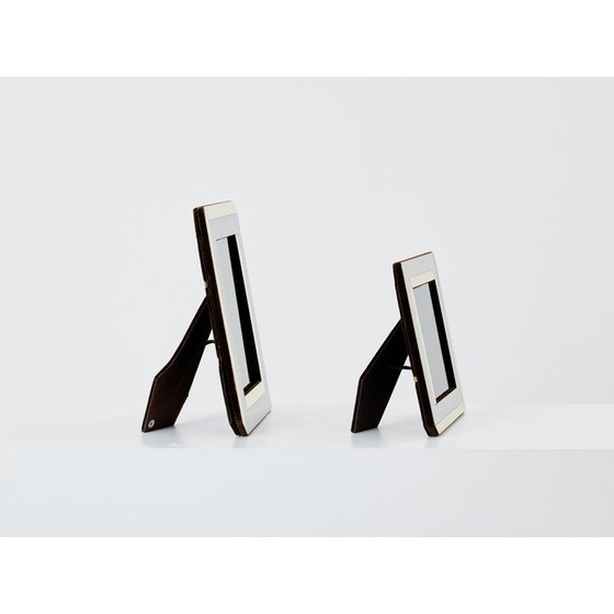 Image 1 of Pair of brass and chrome photo frames by Romeo Rega, Italy 1970