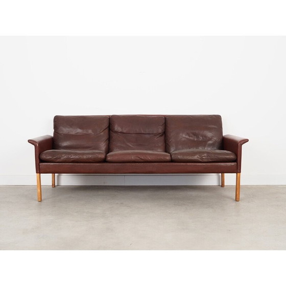 Image 1 of Vintage brown leather sofa by Hans Olsen for CS Møbler, 1960s