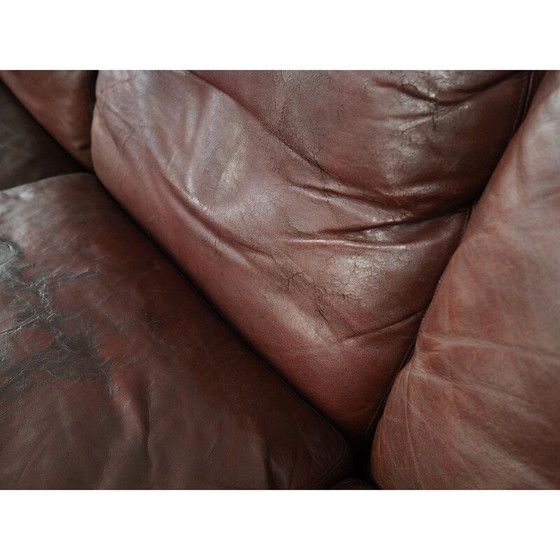 Image 1 of Vintage brown leather sofa by Hans Olsen for CS Møbler, 1960s