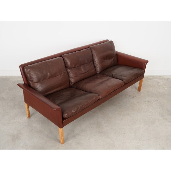 Image 1 of Vintage brown leather sofa by Hans Olsen for CS Møbler, 1960s
