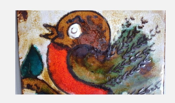 Image 1 of Ceramic 763 Sparrow Plaque From Ruscha, 1960S