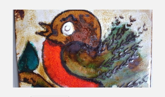 Image 1 of Ceramic 763 Sparrow Plaque From Ruscha, 1960S