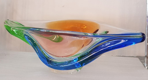 Rhapsody Glass Bowl By Frantisek Zemek For Mstisov, 1950S