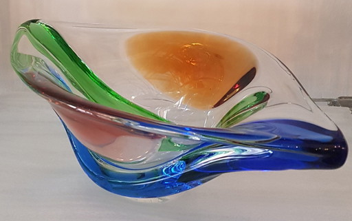 Rhapsody Glass Bowl By Frantisek Zemek For Mstisov, 1950S