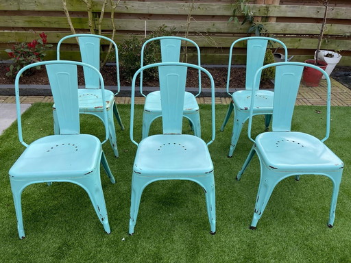 6x chaises originales Tolix A Pauchard