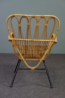 Sillón de ratán de diseño holandés muy raro, 1960