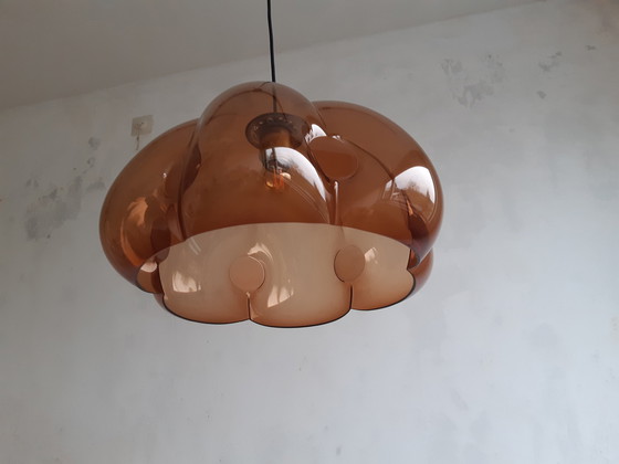 Image 1 of Vintage Brown/Copper Translucent Plexiglass Pendant Lamp