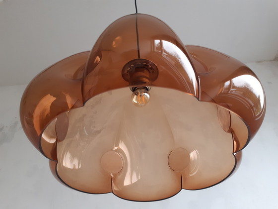 Image 1 of Vintage Brown/Copper Translucent Plexiglass Pendant Lamp