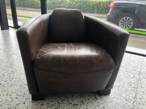 Fauteuil Aviator cuir marron