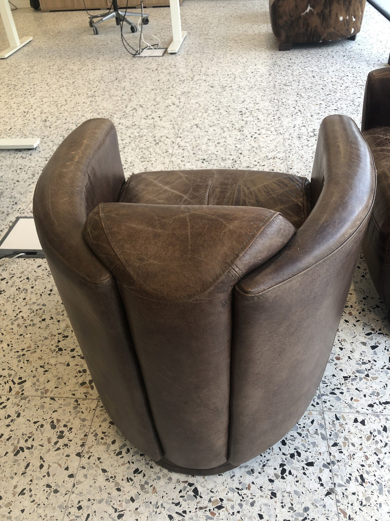 Aviator armchair brown leather