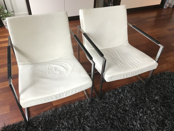 Image 1 of 2x Fauteuils Harvink Oscar en cuir blanc