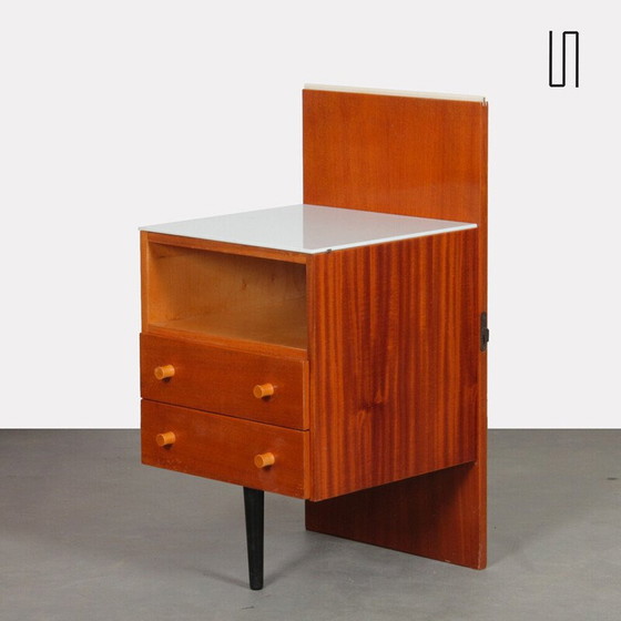 Image 1 of Vintage opalized glass nightstand by Mojmir Pozar for Up Zavody, Czechoslovakia 1960
