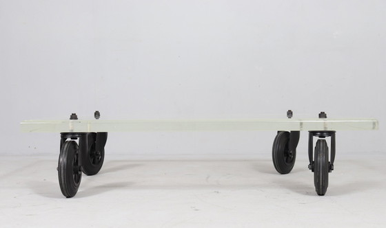 Image 1 of Coffee table on castors, 1980s, Italy