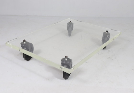 Image 1 of Coffee table on castors, 1980s, Italy