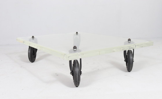 Image 1 of Coffee table on castors, 1980s, Italy