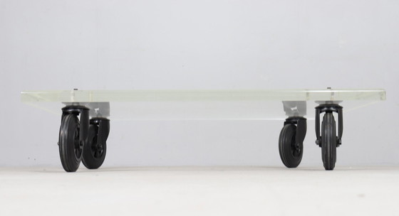 Image 1 of Coffee table on castors, 1980s, Italy