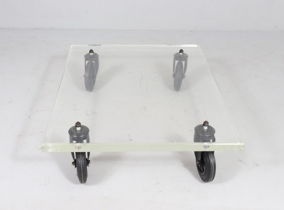 Image 1 of Coffee table on castors, 1980s, Italy