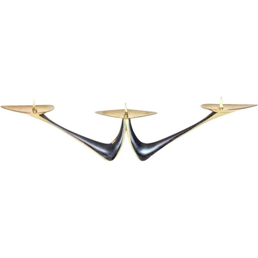 Vintage brass candlestick by Klaus Ullrich for Faber and Schumacher, 1950