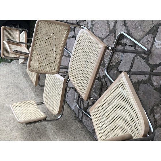 Image 1 of Pair of vintage b32 cesca Marcel Breuer beechwood chairs Italy