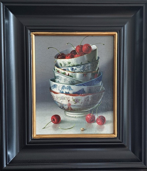 Stacked Bowls With Cherries By Rob Ritchie