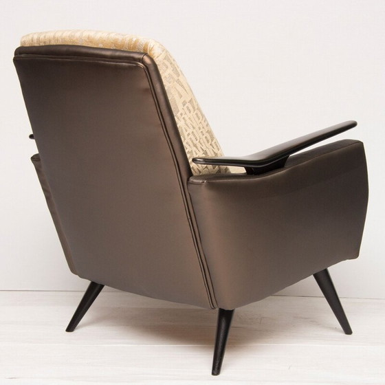 Image 1 of Vintage chocolate brown armchair 1960