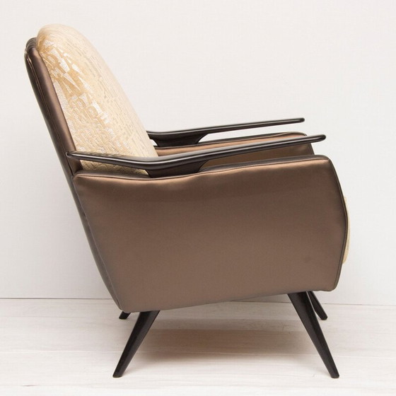 Image 1 of Vintage chocolate brown armchair 1960