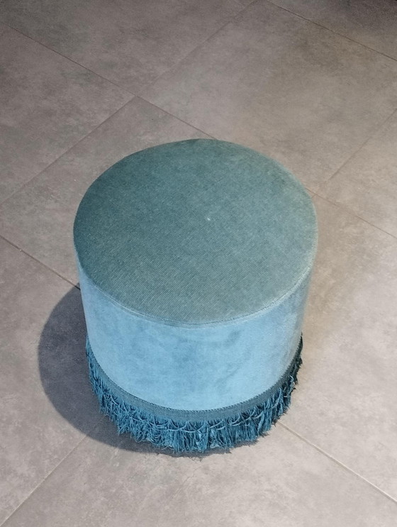 Image 1 of Pouf antico anni '50/'60 - Vintage - Blu pavone, Anatra